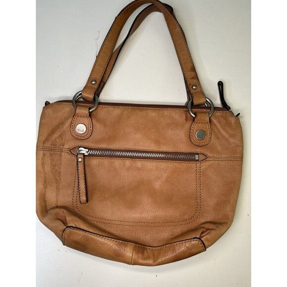 Fossil Long Live Vintage Butterscotch Brown Leather Shoulder Purse - Picture 3 of 12